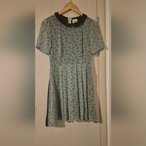 Cotton Candy Bow Print Fit & Flare Dress – Mint Green (S)